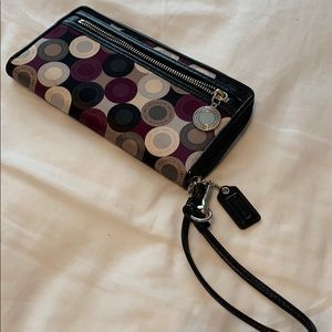 Coach Silk Logo Wristlet Wallet